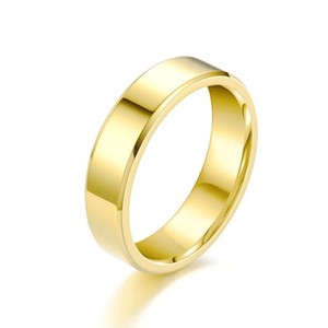 Anel Clássico em Forma de U de 4mm, 6mm, 8mm, Superfície Brilhante com Dupla Biselagem em Aço Inoxidável, Presente de Noivado para Homens e Mulheres, Atacado - Product Image 5