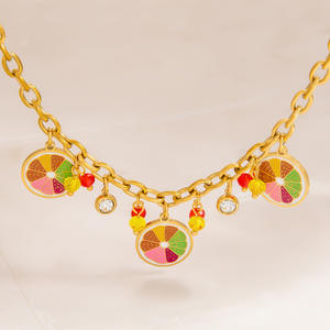 Colorful Fruit Pattern Bracelet For Women Stainless Steel Jewelry Gift <b>Charm</b> Pendant Fashion <b>Bangle</b> - Product Image 3