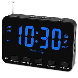 Super Large LED Digital Display FM Radio Alarm <b>Clock</b> Factory Dual Alarm Setting with Headphone Output for Bedside Elderly Radio - Product Image 1