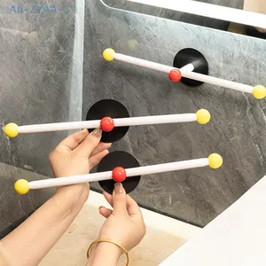 Toallero de pared sin perforaciones, ahorra espacio, estante para zapatos, colgador de toallas impermeable, accesorios de baño - Product Image 3