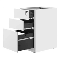 Meuble de classement vertical en métal blanc à 3 tiroirs, mobile, avec serrure à code, pour bureau moderne, atelier, entrepôt, exploration