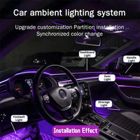 NOVKIR LED Symphony - Éclairage d'ambiance pour voiture, pleine couleur, 256 couleurs irisées, bande acrylique néon, contrôle par application, 12V, lampe d'ambiance décorative