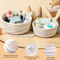 Paniers en corde de coton tressée, paniers de rangement, paniers empilables, tressés pour la chambre à coucher, le salon, le rangement, la décoration