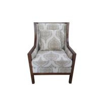 Fauteuil classique marron en tissu pour hôtel, salon ou chambre d'hôtes, mobilier de salon, chaise d'appoint rembourrée