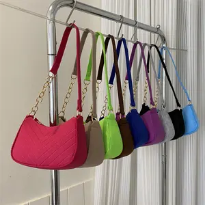 New Women's Chain Handbag Simple Fashion Designer Ringer Crossbody Shoulder Bag Waterproof with Embroidery for Dresses