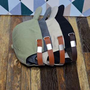 Casquette de baseball 6 panneaux à sangle en cuir réglable entièrement personnalisée en gros - Product Image 6