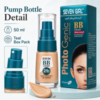 Crème BB mate Seven Girl, fond de teint liquide waterproof, contrôle du sébum, correcteur de imperfections, longue tenue, couvrance totale