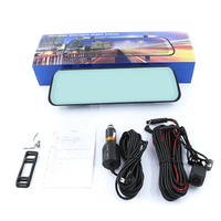 Caméra de recul double pour voiture avec vision nocturne, enregistreur vidéo DVR et boîte noire, miroir de tableau de bord