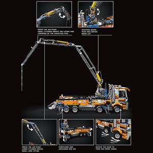 Moule roi 19014S créatif MOC pneumatique pompe à béton camion modèle assemblage jouets construction enfants bloc briques jouet ensemble - Product Image 6