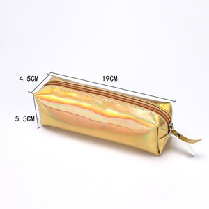 Borsa per il trucco per ragazze Maleta De Maquiagem in pelle olografica Laser oro astuccio per studenti astuccio cosmetico per borsa da toilette per studenti - Product Image 3