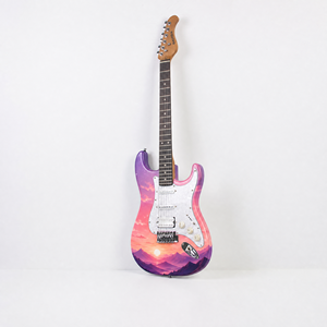 Guitarra Eléctrica Personalizada con Impresión UV, Doble Cutaway, Cuerpo Sólido, 21 Trastes, Pastillas SSH, Trémolo, Directo de Fábrica OEM - Product Image 6