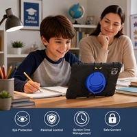 Tablette Enfant en Promotion avec Carte SIM, 10.1" Android 14 12+512 Go 4G LTE avec Étui pour l'Apprentissage/Cours en Ligne et Contrôle Parental