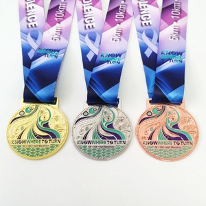 Medalla Deportiva Translúcida de Metal para Correr, Medalla de Atletismo Personalizada para Maratón con Cinta, Venta al Por Mayor de Fábrica Oneway - Product Image 1