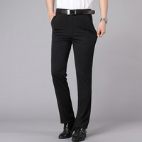 Pantalon de Costume et Décontracté pour Homme, Léger, Très Élastique et Extensible, Coupe Droite Ajustée, Couleur Unie pour Bureau Formel