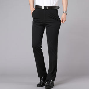 Pantalon de Costume et Décontracté pour Homme, Léger, Très Élastique et Extensible, Coupe Droite Ajustée, Couleur Unie pour Bureau Formel - Product Image 5