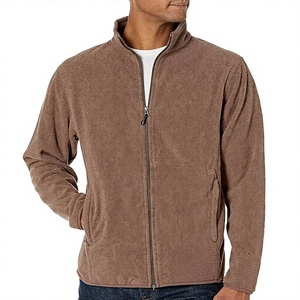 Men's 100% Polyester Full-<b>Zip</b> Polar Fleece Jacket with Zippered Pockets for Cold Outdoor Weather Wear OEM Custom Wholesale - Product Image 4