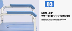 Inodoro plegable con ruedas, equipo médico, inodoro de plástico para seguridad en el baño para pacientes ancianos discapacitados - Product Image 4