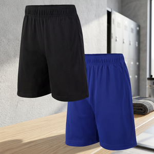Shorts de sport personnalisés pour garçons et hommes, taille mi-haute, coupe ample, en maille tricotée élastique, séchage rapide, respirant, en polyester écologique, avec poches - Product Image 3
