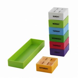 28 Compartment Square Shape Plastic PS Organizer <b>7</b> Day <b>Tablet</b> Storage Box Stock Pill Container - Product Image 3