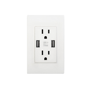 Us Standard <b>Socket</b> <b>With</b> 2 <b>Usb</b> Ports 15A 120V Ac Outlet For Export - Product Image 3