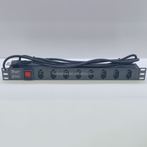PDU Rackeável 1U 19" 8 Vías BR 250V con Interruptor, Ideal para Armario de Red Profesional - Product Image 2