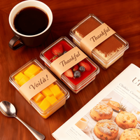 Boîtes Cadeaux Mini en Plastique Transparent pour Biscuits, Gâteaux, Pâtisseries et Desserts – Emballage Conteneur Mini Gâteau Mousse en Gros