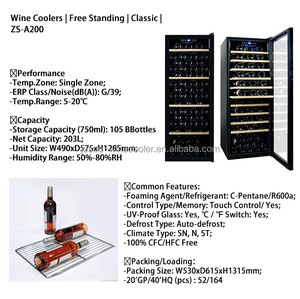 2025 Vintage Bodega Vino Beverage Refrigerator Wine Cooler Black Fridge Freezer 100bottle Wine Cooler - Product Image 5