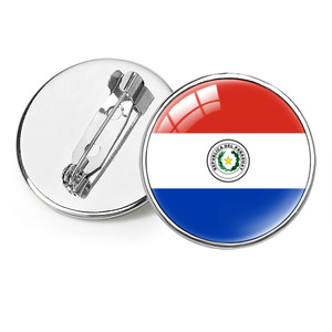 Broche rétro drapeau du Paraguay, épinglette, broche pays du monde, cadeau fantaisie, souvenir pour les voyageurs et les amoureux, cadeau pour les fans de club de football, personnalisable - Product Image 2