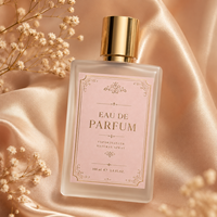 Étiquettes personnalisées de luxe en feuille d'or rose pour flacons de parfum, autocollants imperméables pour emballages cosmétiques