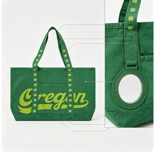 Custom Large Canvas <b>Tote</b> <b>Bag</b> with Durable Zipper Pocket Heat Transfer Printed Letter Pattern <b>Medium</b> Size Shopping <b>Bag</b> - Product Image 3