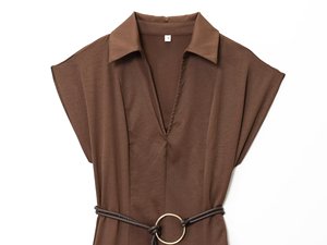 TAOP&ZA 2026 Nuovo Arrivo Primavera Abito Midi da Donna con Cintura, Colletto a V, Senza Maniche, Stile Midi (5029168) - Product Image 3