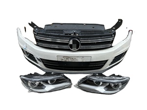 2016 para Volkswagen <span class=keywords><strong>Tiguan</strong></span> <span class=keywords><strong>r</strong></span>-<span class=keywords><strong>line</strong></span> Upgrade Bodykit nuevo ABS plástico parachoques delantero difusor rueda ceja Auto guardabarros accesorio - Product Image 5