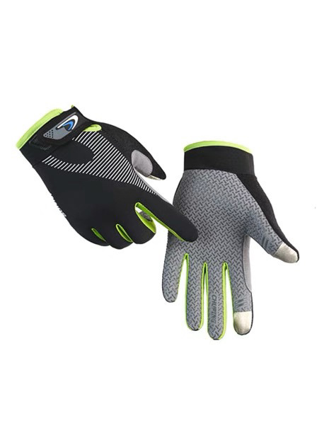 Microfibre de soie glacée doigt long noir vert