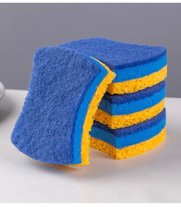 Éponge de cuisine composite ondulée en gros, tampon à récurer multi-couches pour la vaisselle, éponge de nettoyage dégraissante CS007 - Product Image 2