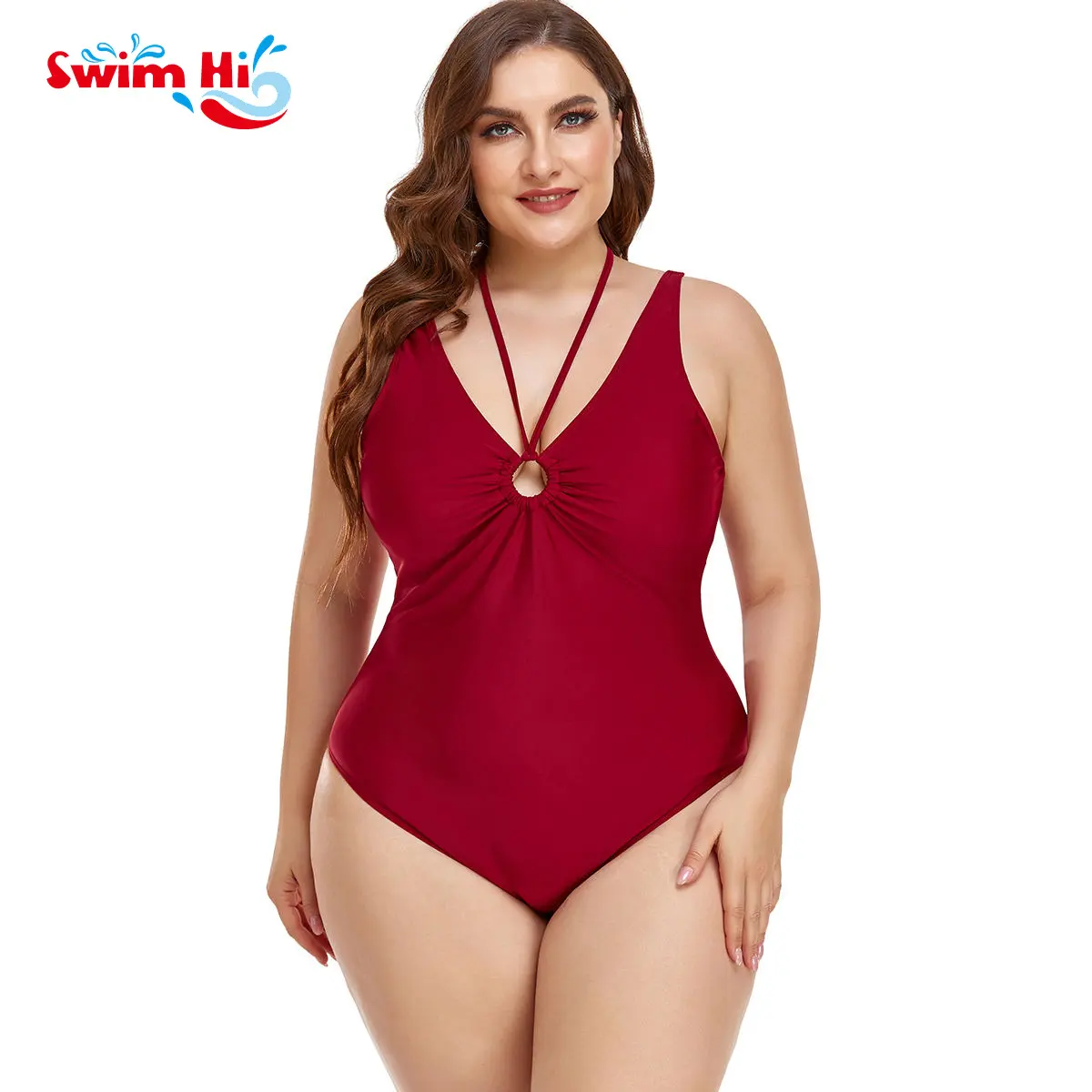 Women Plus Size One Piece Swimsuits Tummy Control Bathing Suits Twist Front Ruched Swimwear Plus Size Women Swimwear