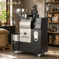 Torréfacteur à café professionnel Bideli 1kg 2kg 3kg, à double tambour, gaz et électrique, pour torréfaction de grains de café