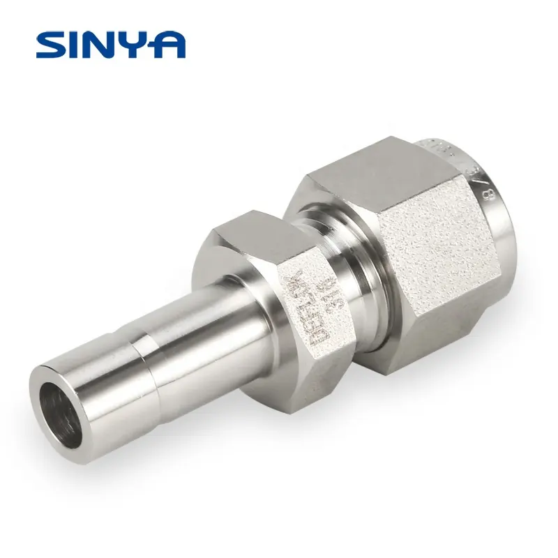 Adaptador macho para conexão em joanete, tubo de compressão de aço inoxidável 316l 3/8 "npt swagelok