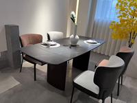 Ensemble de salle à manger extensible en dalle de roche - Table de salle à manger moderne 4 places avec chaises pour usage hôtelier