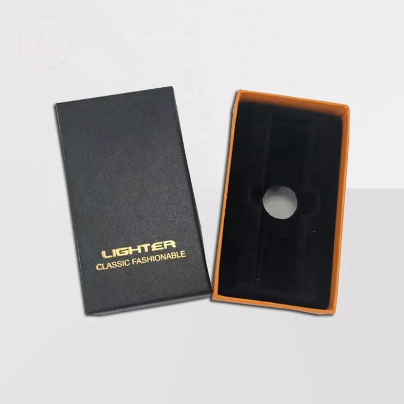 カスタムギフトボックス包装黒と金の浅いボックスUSBデザインライターディスプレイボックス包装