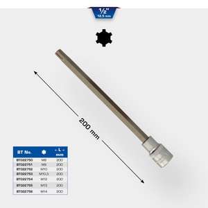 BRILLIANT TOOLS - BT022751 Douille à embout RIBE 1/2 '', 200 mm de long - EAN 4042146777497 HAND SOCKETS 1/2" - Product Image 2