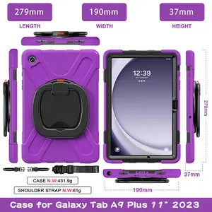 Casing pelindung layar, casing pelindung layar bawaan Anti jatuh untuk Samsung Galaxy Tab A9 Plus 11 inci 2023 SM-X210 X215 X216