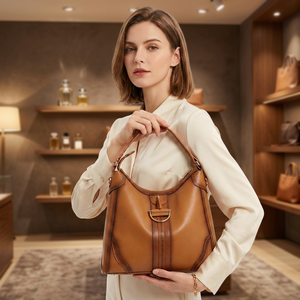 Bolso de Mano BS INTERNATIONAL para Mujer, de Cuero Genuino, con Doble Correa Cruzada para la Cintura, Cierre de Cremallera Impermeable, Duradero y Portátil - Product Image 1
