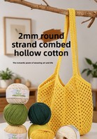 라운드 트위스트 속이 빈 면사 2mm 크로셰용 면-린넨 혼방 튼튼하고 중간 두께의 실 손뜨개질 DIY 크로셰