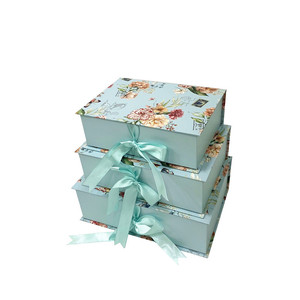 Kotak hadiah persegi panjang Flip Top cetak Retro Set dengan tiga kotak hadiah bunga segar kotak bunga abadi dan kotak hadiah genggam - Product Image 5