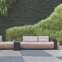 Ensemble de canapés d'extérieur de luxe en alliage d'aluminium, résistant à l'eau, meubles durables pour hôtel et villa, design minimaliste, garantie de 3 ans