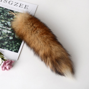 Porte-clés en fourrure de renard véritable, queue de loup, pompon en fourrure, magnifique accessoire, 40 cm, pour femmes, cadeaux, vente chaude en usine - Product Image 6