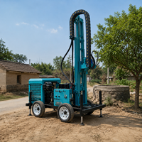Foreuse de puits d'eau portable diesel FY-350L 350m avec moteur, boîte de vitesses, pompe et équipement de forage monté sur roues, diamètre 100-350mm