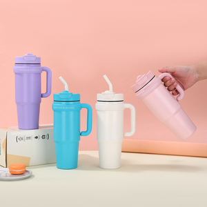 Vaso Térmico de Acero Inoxidable de 30 oz con Logotipo Personalizado, Aislamiento al Vacío, Asa, Pajita y Tapa Antiderrames, Taza de Viaje, Regalo Corporativo - Product Image 2