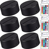 Lampe d'art visuel ronde élégante, vente en gros directe, sept modes de couleur, base lumineuse LED en acrylique personnalisable avec télécommande et câble USB