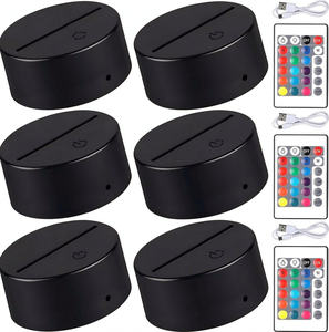 Lampe de nuit 3D avec base, télécommande, câble USB, 16 couleurs, décoration, lumières décoratives pour <span class=keywords><strong>la</strong></span> maison, base LED pour chambre à coucher - Product Image 1